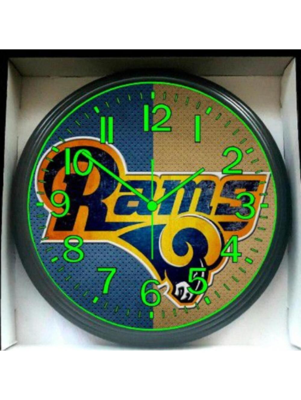 Rams NFL Glow in the Dark Walk Clock New in Box